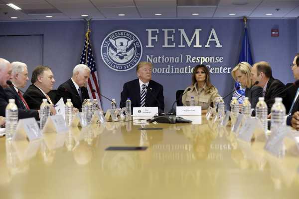 Trump’s hurricane briefing at FEMA covered a lot of topics. Puerto Rico wasn’t one of them.